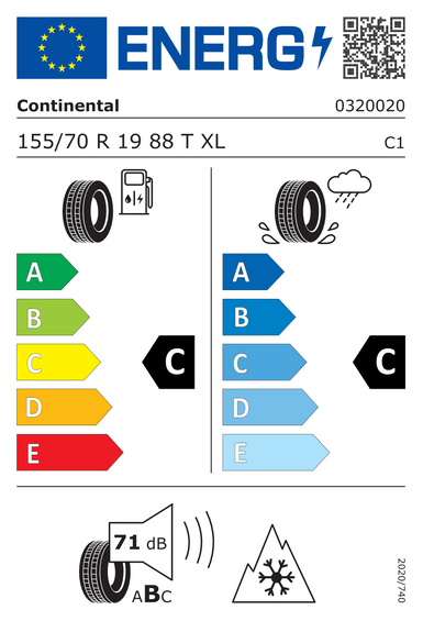 Pneus Continental WinterContact TS 870 XL 155/70 R19 88T