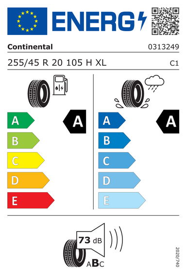 Pneus Continental EcoContact 6 Q XL FR 255/45 R20 105H