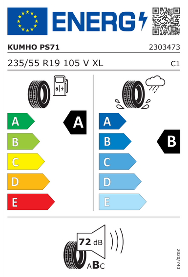 Pneus Kumho Ecsta PS71 EV XL K-SILENT 235/55 R19 105V