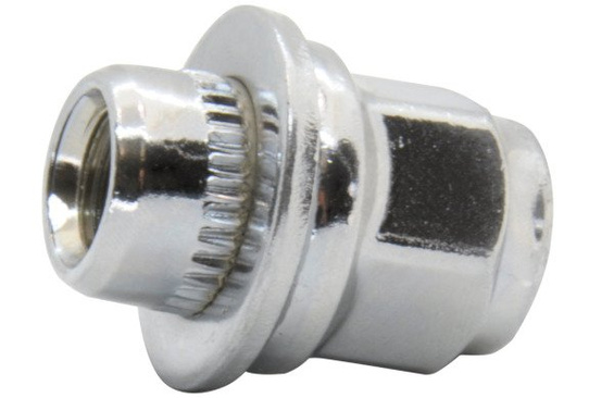 Ecrou de fixation M12x1,5 / fermé avec rondelle plate / chromé / K21