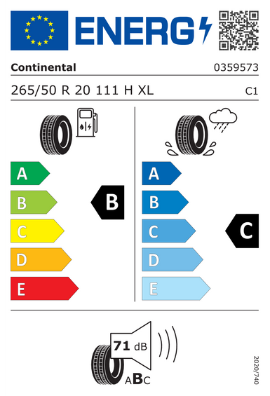Pneus Continental CrossContact RX XL FR 265/50 R20 111H