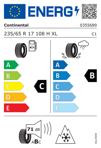 4x ROUES 17 Hiver RENAULT ESPACE V JFC Continental 235/65 R17