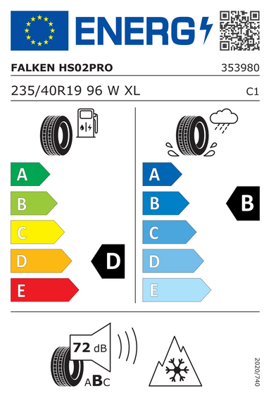 Pneus Falken EUROWINTER HS02PRO XL MFS 235/40 R19 96W